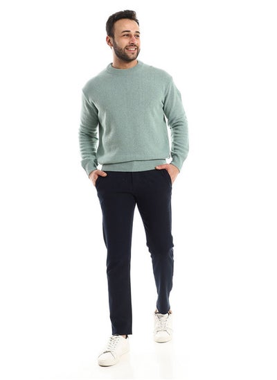 Buy Round Ribbed Neck Slip On Mint Pullover in Egypt