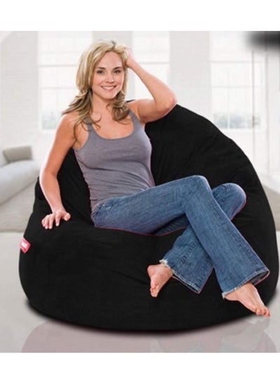 اشتري COMFY VELVET SOFT BEAN BAG WITH VIRGIN BEANS FILLING BLACK في الامارات