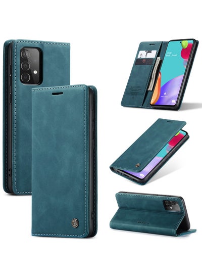 Buy CaseMe Samsung Galaxy A52 5G / 4G Wallet Case Book Folding Flip Folio Case with Magnetic Kickstand Card Slots Protective Cover - Green in Egypt