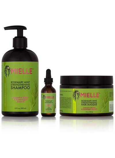 اشتري Rosemary Mint Strengthening Shampoo Plus Hair Masque Plus Scalp & Hair Strengthening Oil Combo Set في الامارات