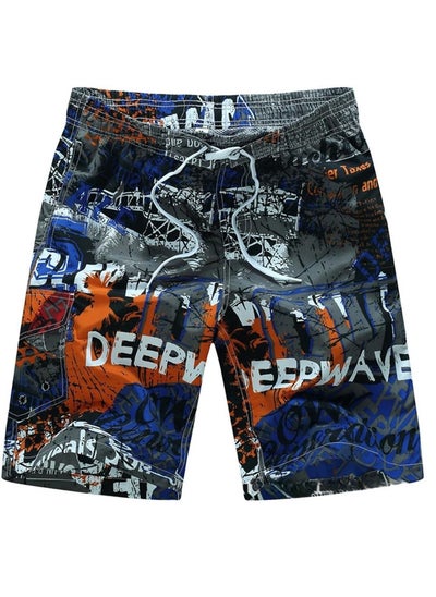 Buy Men With Monogram Beach Shorts Blue in UAE