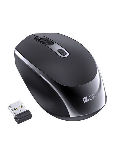 Buy 1 HORA Wireless USB Mouse, 2.4GHz Wireless Technology, Optical Tracking, Up to 10m Wireless Range, BLACK in UAE