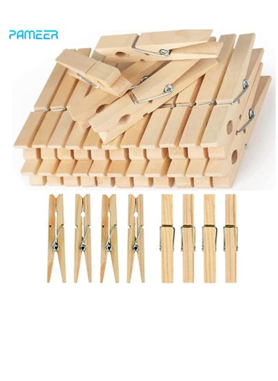 Buy Wooden Clothespins Natural Bamboo Clothes Pegs Anti Rust and Moisture Resistant Wooden Craft Pins Durable Clothing Clips with Strong Grip Holders for Laundry Cloth Drying Pack of 40 Pieces in UAE