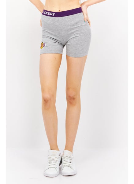 اشتري Women Embroidered Logo Pull On Shorts, Grey Combo في السعودية