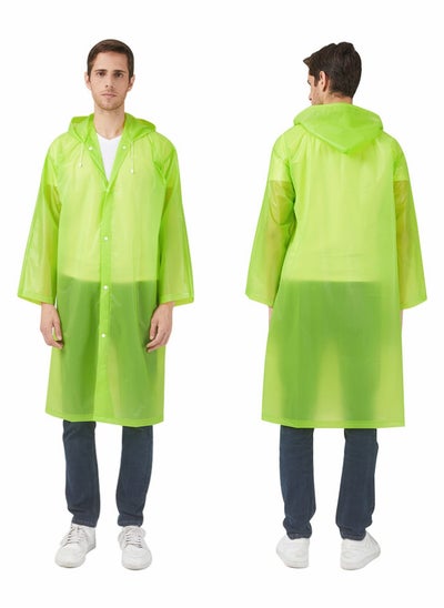 اشتري Raincoat Rain Ponchos for Adults Women Men   1 Pack Reusable EVA Clear Portable Rain Coats Lightweight Jackets with Hood, Rain Ponchos Adults Packable Poncho Adult Clear Hood في السعودية