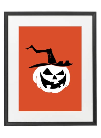 Buy Halloween Spooky Pumpkin Framed Poster 50x40cm - Spooky Halloween Wall Art Decor for Kids' Rooms, Home, Nursery, or Party - Trick or Treat Halloween Decoration Gift in UAE