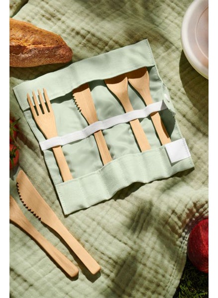 اشتري 6 Pieces Picnic Cutlery Set, Tan في السعودية