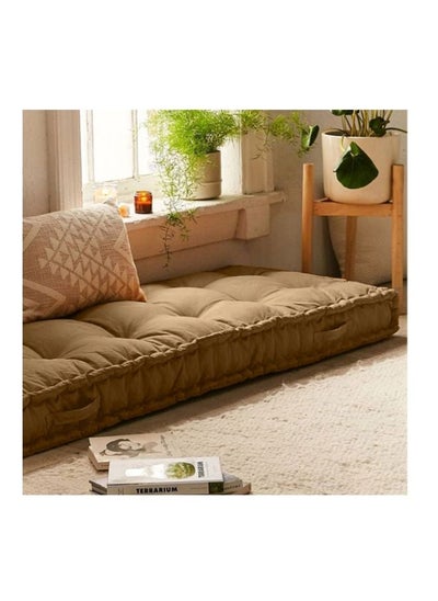 Buy Rectangular Daybed Floor Cushion Velvet 72×24×5 cm - Brown in Saudi Arabia