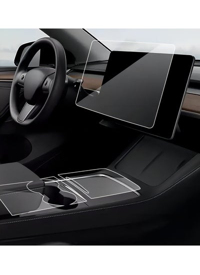 Buy Model Y Wood Center Console Wrap for Tesla Model 3 Model Y 2021 2022 Protective Tesla Model 3 Console Cover Kit Interior Decoration with Installation Tools White Carbon Fiber in Saudi Arabia