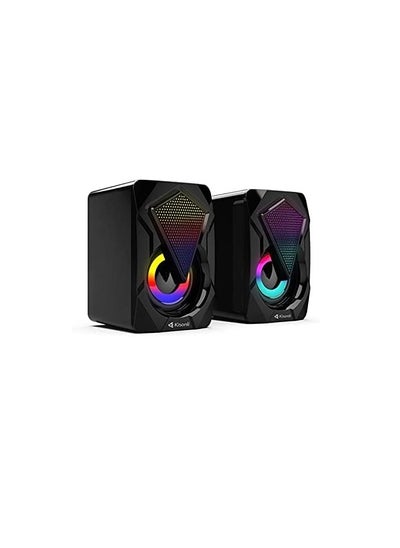 Buy KISONLI 9090 USB + AUX 3.5MM Speaker RGB Speaker for Computer, LAPTOP 3 WATT PER SPEAKER  WITH MODERN ERGONOMIC DESIGN PERFECT FOR YOUR COMPUTER  SETUP in Egypt