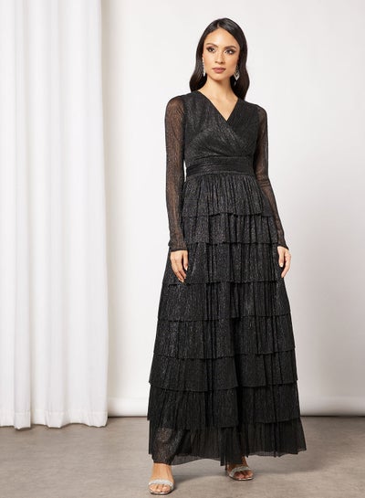 Buy Tiered Plisse Maxi Dress in Saudi Arabia