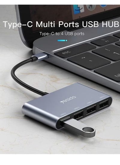 Buy Yesido Hb13 0.15m Usb C Hub Aluminum Type C fast data transmission in Egypt