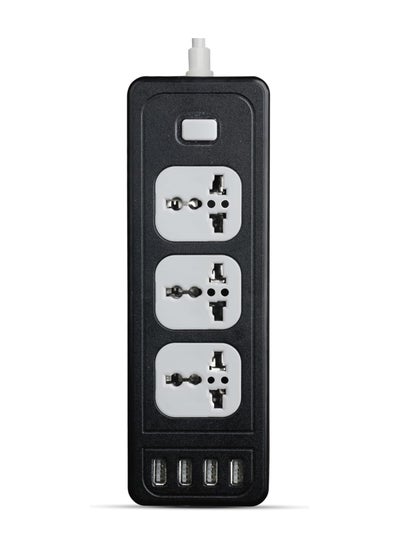 Buy G-Power GP310 Overload Protection Power Strip Containing A Universal Smart Socket And Four USB Ports With 2 Meter PVC Wire 110-220 Volt Maximum - Black in Egypt