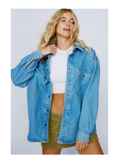 Buy Organic Denim Pocket Oversized Shirt in UAE