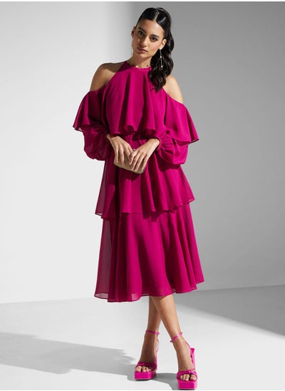 اشتري High Neck Frill Dress في السعودية