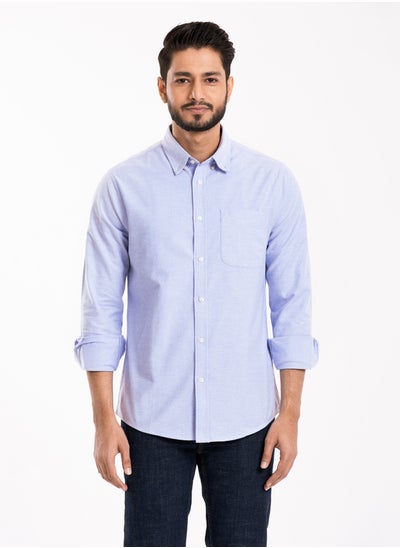 اشتري COTTON LIGHT  BLUE CASUAL LONG SLEEVE SHIRT في الامارات