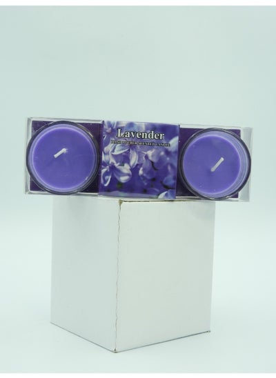 Buy 2 Pieces Lavender Scented Tea Light Candle for Home 17x6x4cm in UAE