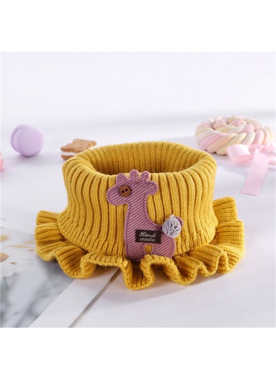 اشتري New Autumn and Winter Childrens Scarf Cartoon Knitted Scarf Warm Windproof Babys Shawl Fake Collar Fashionable CollarYellow Yellow في الامارات