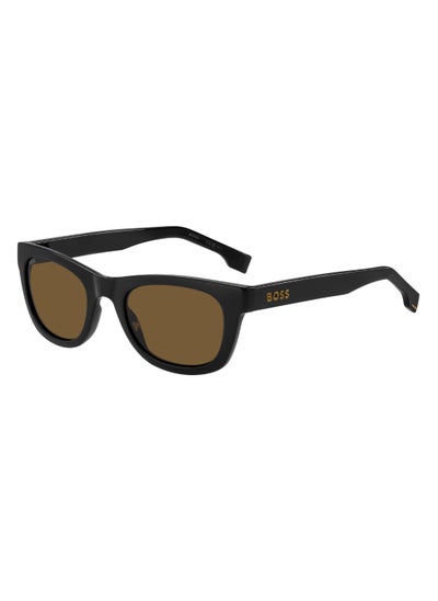 اشتري Men's UV Protection Rectangular Shape  Sunglasses BOSS 1649/S BROWN 39 - Lens Size: 38.5 Mm - Blackbeig في الامارات