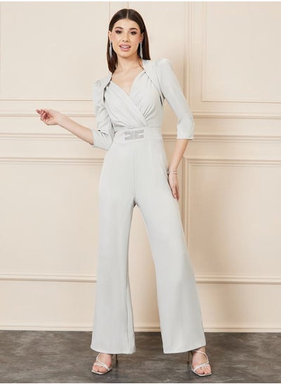 Buy Embellished Wide Leg Tailored Jumpsuit in Saudi Arabia