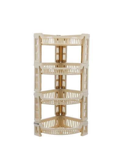 اشتري Royalford 4-Layer Corner Multi-Purpose Storage Rack Perfect for Home Beige في السعودية