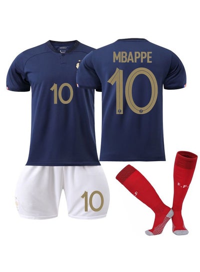 اشتري 3-pieces Mbapp é Jersey No.10 Home and Away Men's Soccer Jersey في السعودية