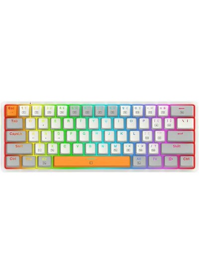 اشتري Akali 60% Mechanical Keyboard, Outemu Red Switches, Hot-Swappable, Detachable Type-C Cable, Programmable Keys & Lighting, ABS Keycaps, English Layout, White في الامارات