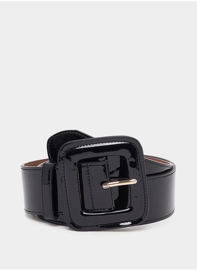 Buy Square Buckle Patent Belt in Saudi Arabia