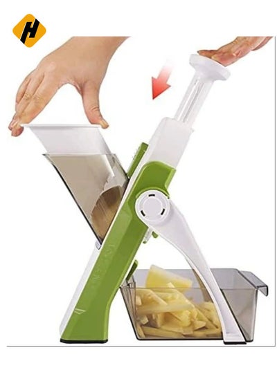 Buy Adjustable Slicer,Mandoline Slicer,Vegetable Slicer, Food Chopper,Vegetable Cutter,Quick Dicer Fruit French Fry Julienne in UAE