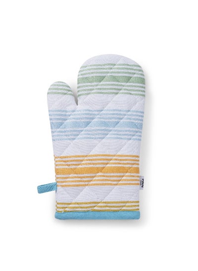 اشتري Norma Woven Stripe Oven Mitten 17X30Cm - Green في الامارات