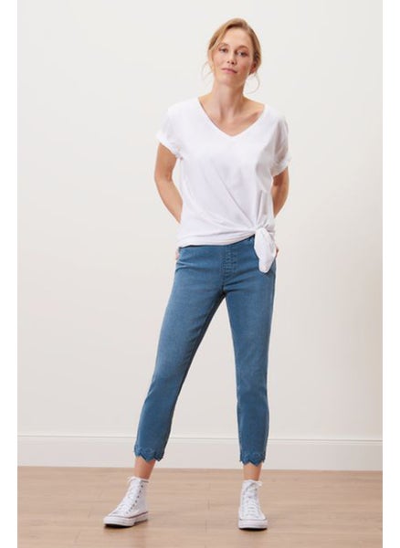 اشتري Women Slim Fit Washed Denim Jeans, Blue في الامارات