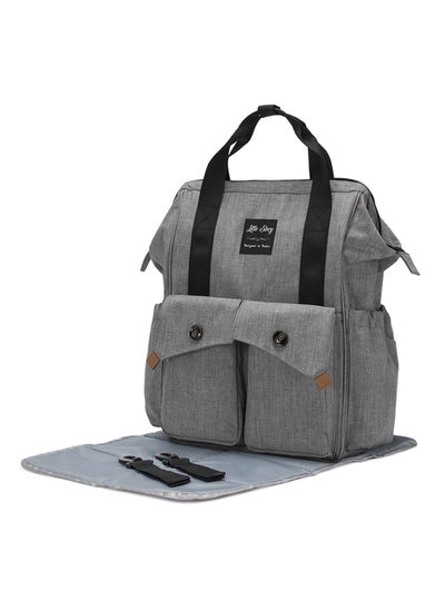 Buy Little Story Elite Diaper Bag w/ Stroller Hooks & Changing mat -Grey in Saudi Arabia