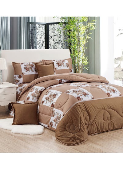 Buy 4Piece Single Size 160X210Cm Comforter Set Medium Filling Bedding Set For All Season Includes 1Comforter 1Bedsheet 1Pillow Shams And 1Cushion Cases in Saudi Arabia