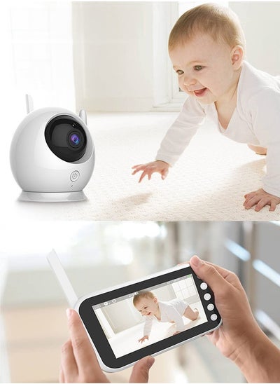 Buy 4.3'' Video Baby Monitor 360° Rotation Baby Audio Monitor Camera with Temperature and 8 Lullabies in UAE