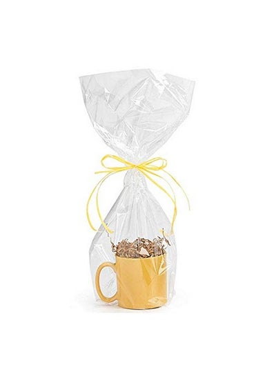 Buy 10 Pack Bopp Clear Cello Cellophane Bags Gift Basket Package Flat Gift Bags Bopp Bags (Flat 9 X 20) in UAE