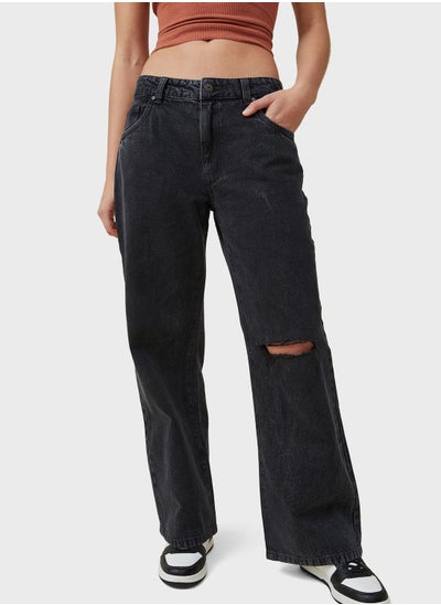 Buy High Waist Straight Jeans in UAE