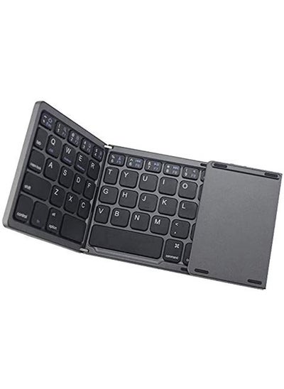 Buy B033 three system Universal three folding with touch pad phablet computer wireless Bluetooth portable mini keyboard in UAE