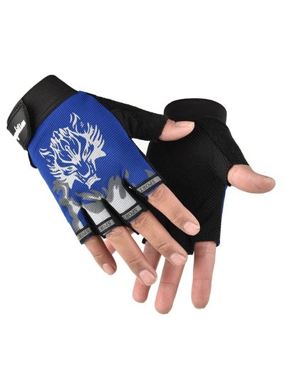 Buy Men's Fingerless Cycling Gloves Mittens Breathable Non-Slip Shock-Absorbing Riding Bike Gloves Fishing Bicycle Roller Skating Hunting Climbing Half Finger Outdoor Sports Gloves in UAE