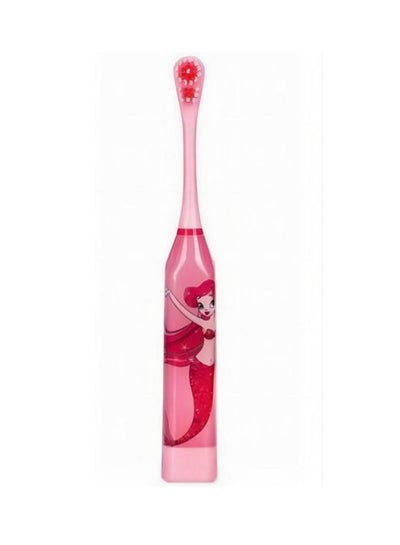 Buy Ultrasonic Cartoon Printed Electric Children's Toothbrush with Super Soft Waterproof Teeth Cleaning Artifact Battery Powered is superior cleaning ability with2 Heads (Pink) in Saudi Arabia
