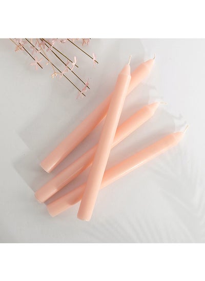 Buy Hue Rose Garden Taper Candle, Pink - Set of 4 in UAE