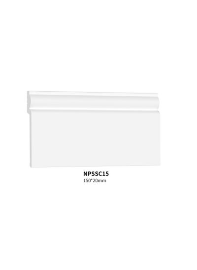 اشتري نعلات من مادة البوليسترين PS Skirting Board - مقاس 15*2*240 سم - كرتون في السعودية