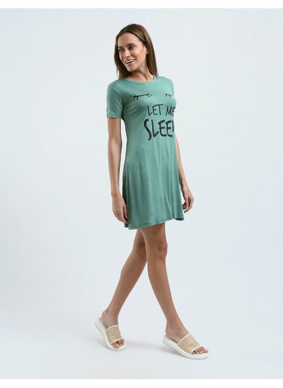 Buy Sleepshirt Cotton Short Sleeves Printed in Egypt