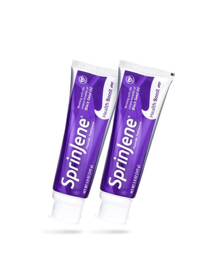 اشتري Prinjene Toothpaste With Fluoride For Cavity Protection Sensitive Teeth Dry Mouth With Zinc & Black Seed Oil For Maximum Oral Hygiene (2 Pack) Health Boost في الامارات