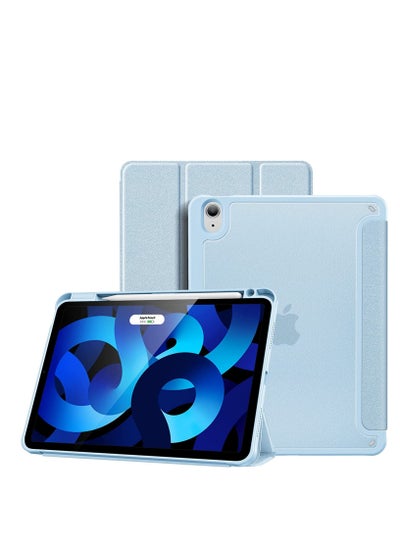 اشتري iPad Air 5/4 10.9 Inch Case 2022 2020 with Pencil Holder, Trifold Lightweight Hard Shell Slim Smart Cover for 10.9" iPad Air 5th 4th Generation -SkyBlue في الامارات