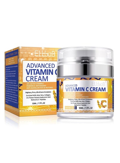 اشتري Advanced Vitamin C Face Whitening Cream Anti-Aging Anti-Wrinkle Brightening Fade Dark Spot Moisturizer Skin Repair Vitamin C Cream for Face for Men and Women في الامارات