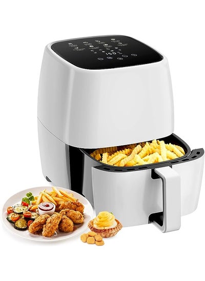 اشتري Air Fryer 4.5L, Compact Air Fryer Oven for 2-4 People, 8 Cooking Presets, Adjustable Temperature to 200°C, Digital Display, Non-Stick Interior & Detachable Basket, Quiet, 1400W, (White) في الامارات