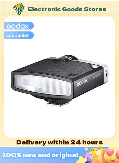 Buy Godox Lux Junior Retro Camera Flash, GN12 with 7 Levels Flash Power, CCT 6000K±200K with S1/S2 Optical Control for Fuji, for Canon, for Nikon, for Sony, for Olympus Camera in Saudi Arabia