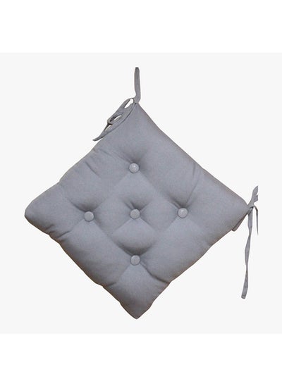 Buy Ayaana Chair Pad Polyester Canvas Dyed Chair Pad For Living Room  L 40 x W 40 cm  Grey in UAE