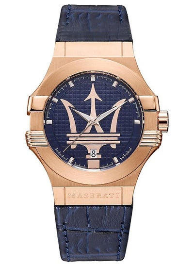 اشتري Maserati Potenza Blue Dial Blue Leather Men's Watch R8851108027 في الامارات