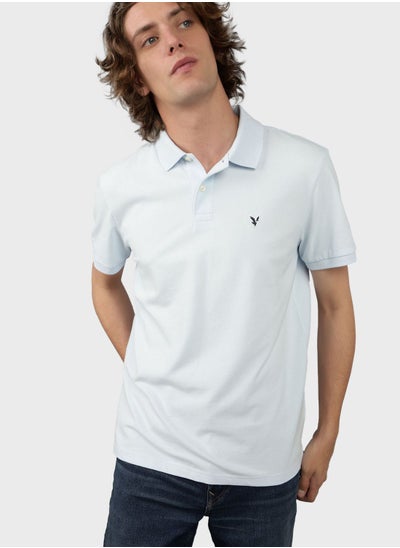 اشتري Logo Detail Short Sleeve Polo Shirt في الامارات